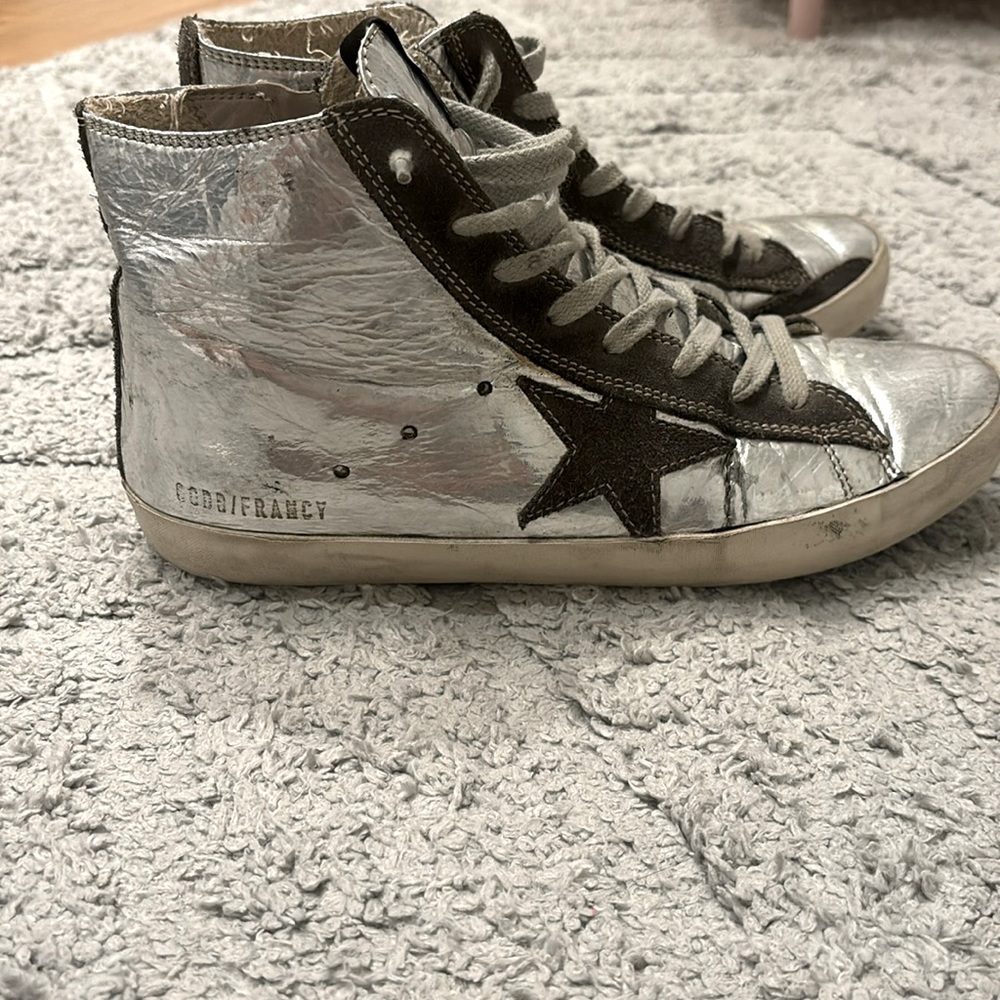 COPY - Silver high top Golden Goose sneakers